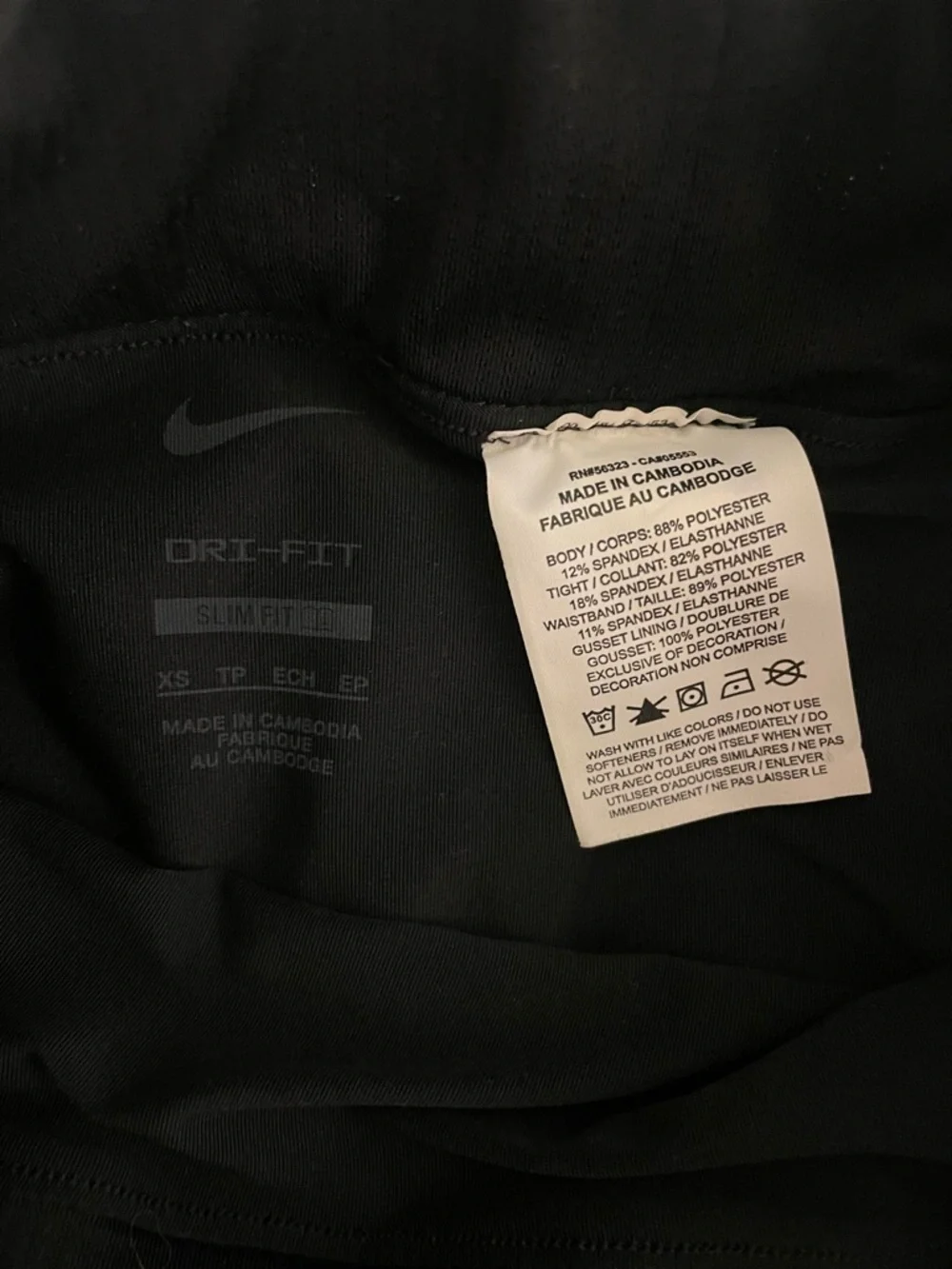 Nike Women’s Black Athletic Layered Running Shorts with Swoosh XS NWOT Pockets - Picture 8 of 16